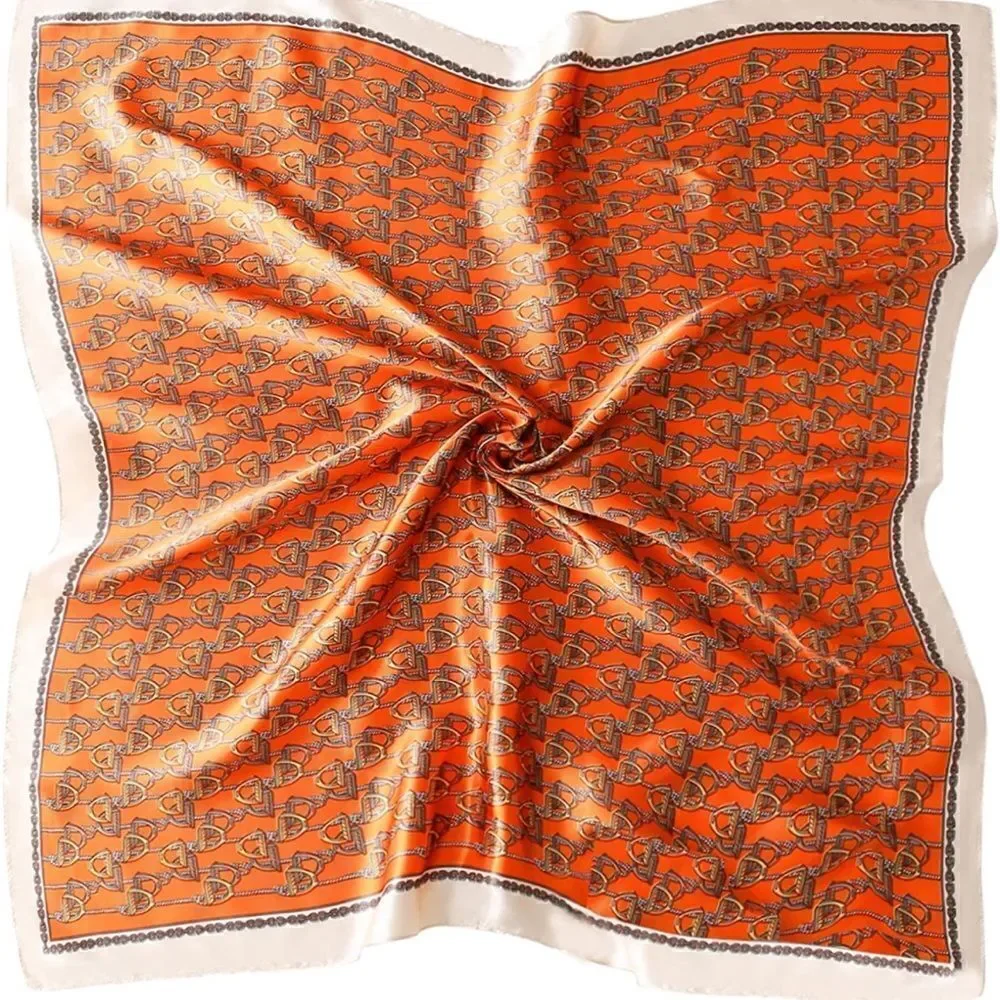 Orange Saddle Silky Scarf